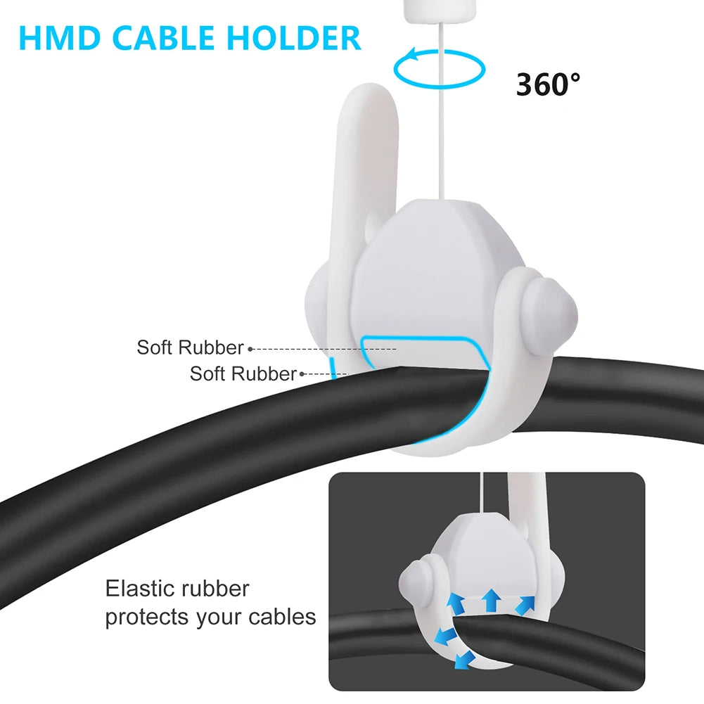 Universal Silent VR Cable Hook Helmet Cable For Oculus Quest 2/Quest 3/Pico 4/PS VR2 Hook Cable Organizer Automatic System