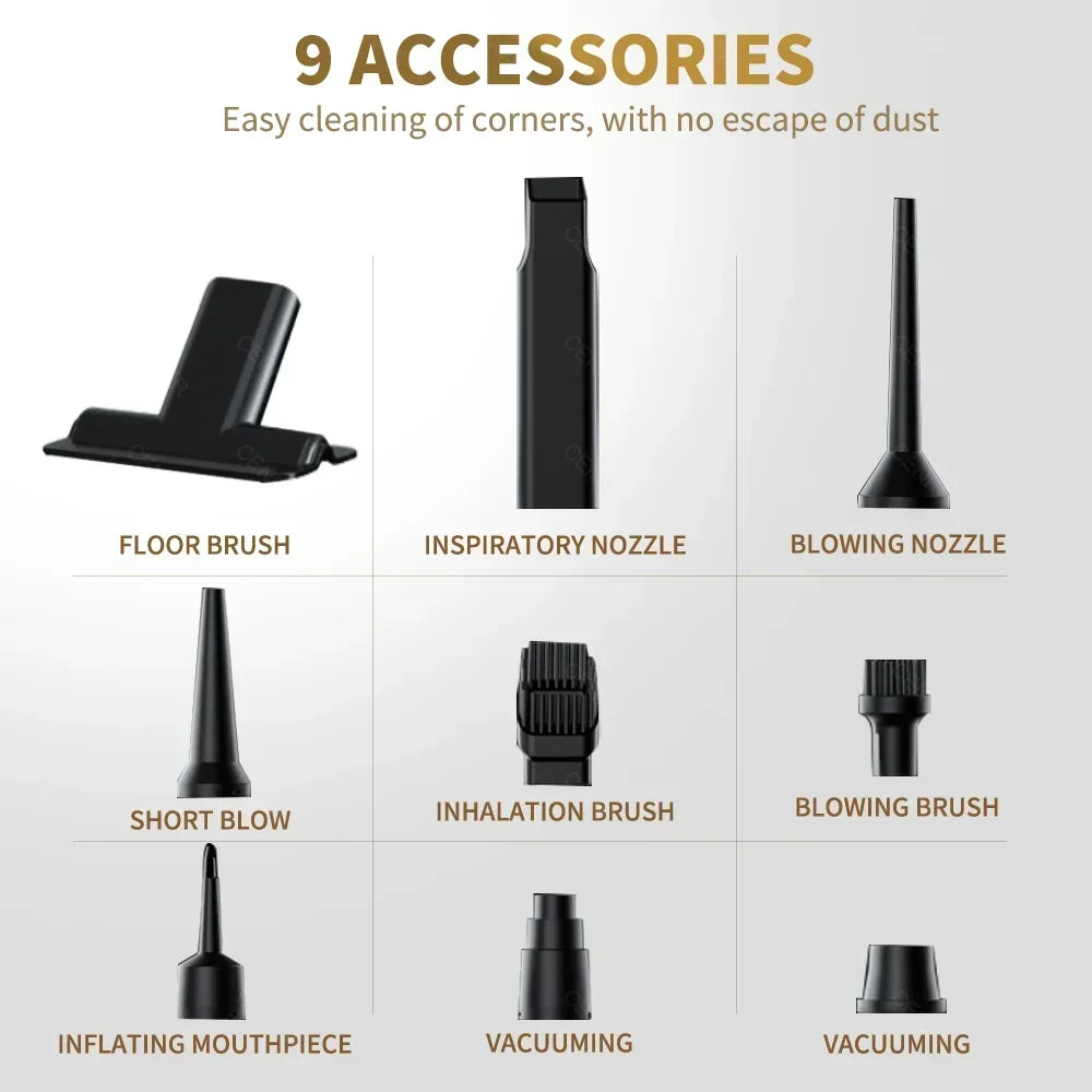 CENRR Mini Car Vacuum Cleaner 998000PA Powerful Cleaning Machine Wireless Handheld Home Appliance Portable Car Vacuum Cleaner