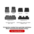 YZ For Tesla Floor Mats Model 3 Y 2021-2024 Car Four Seasons Waterproof Non-slip Floor Mat NEW  TPE Special Car Accessories