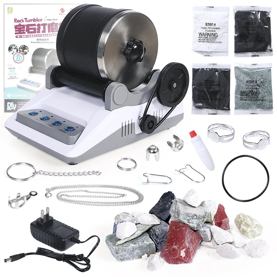 Electric Gem Polishing Machine Children's Fun Physics Science Experiment Set DIY Stone Polishing Machine Test Toy
