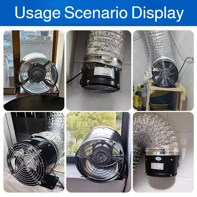 6/10Inch Powerful Kitchen Pipe Exhaust Fan Multi function Extractor Ex