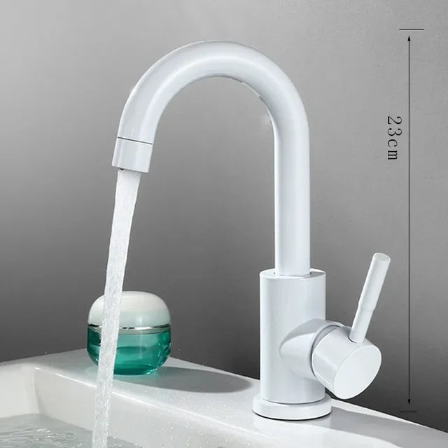 Dfrkjhre Bathroom Basin Faucet Matte Black Series for Sink Vessel Stainless Steel Hot and Cold Water Mixer Tap Crane