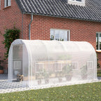 White 4M Outdoor Tunnel Greenhouse with Steel Frame