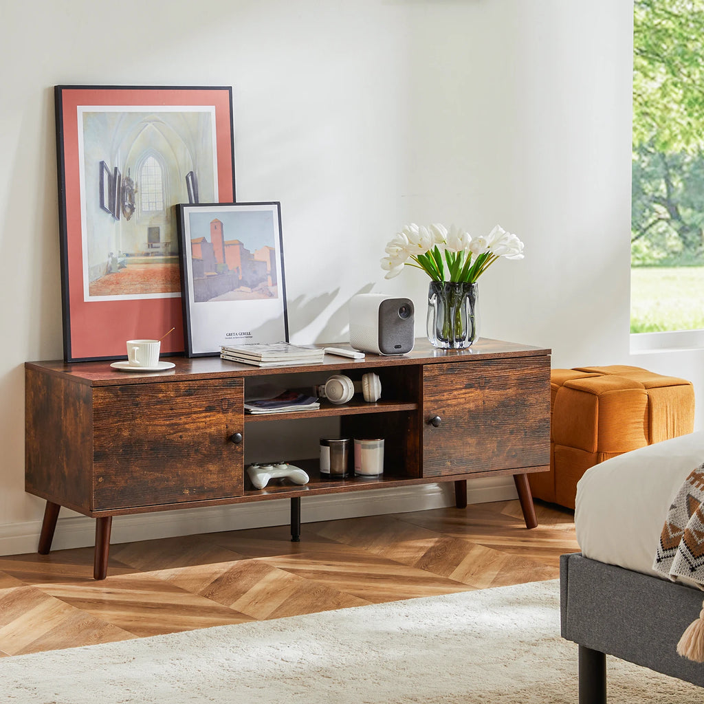 Wooden TV Stand & Electric Fireplace