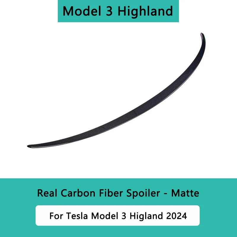 For Tesla Model 3/Y/S/Highland Spoiler Real Carbon Fiber Original High Performance Auto Trunk Tail Wing Car Exterior Accessories