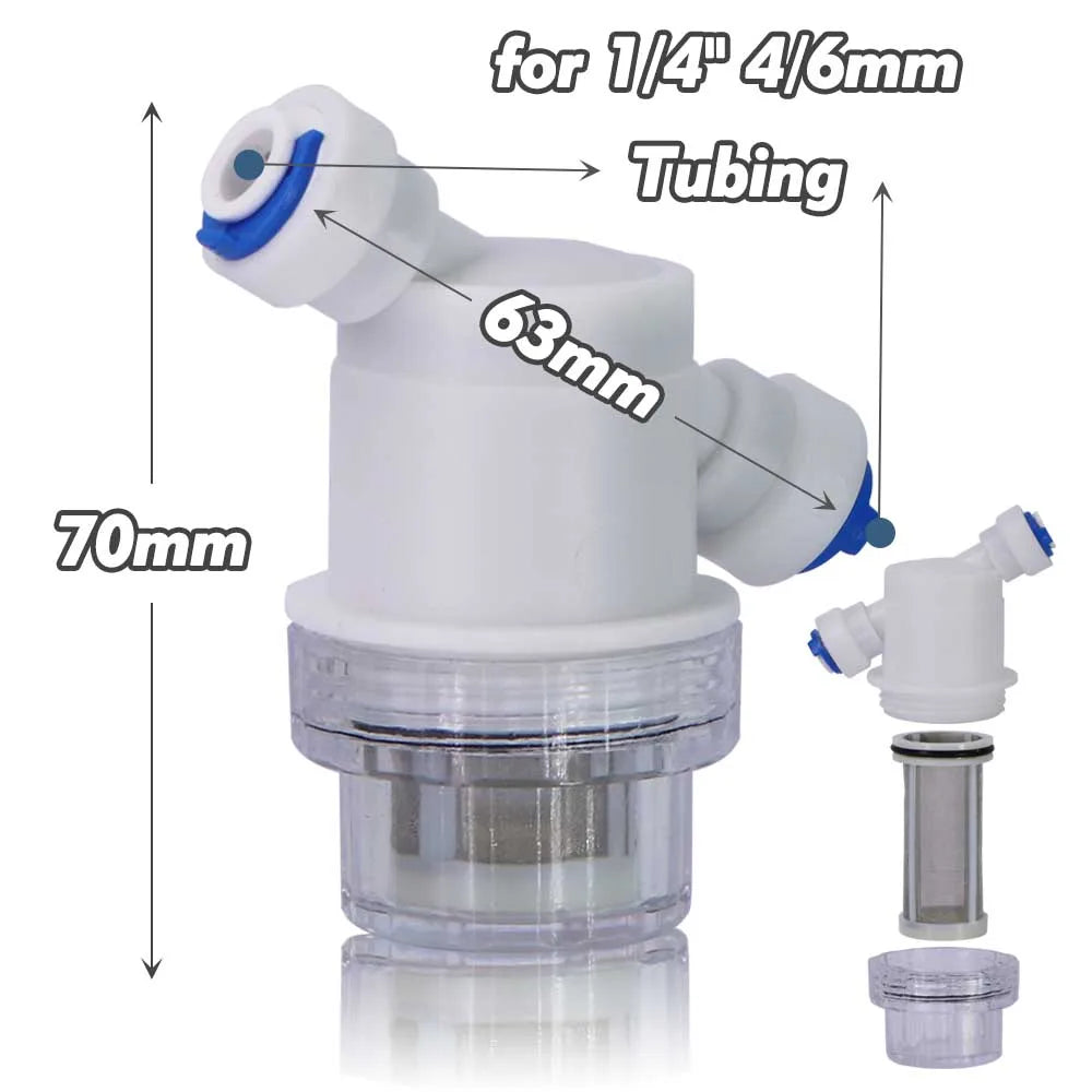 40μm 1/4" 4/6mm Mini Prefilter Slip Lock Quick Connector Stainless Steel Filter Screen Garden Irrigation Misting Cooling System