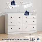 6 Drawer Dresser for Bedroom, Large Wood Dressers & Chests of Drawers 52'' Long Modern Sideboard Buffet Cabinet