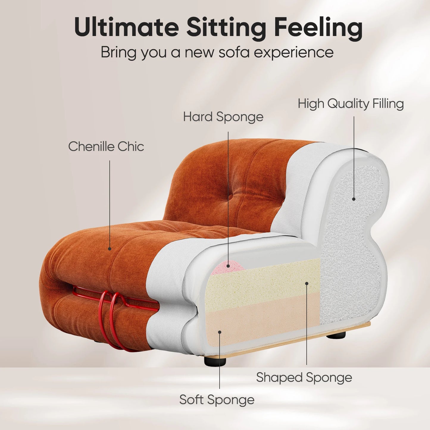 Modern Lazy Floor Couch - Mid Century Fireside Chair Sofa for Living Room & Cafe | AlluCanFind