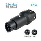 Kolanky GBT To Type1 Adapter 32A 7.2kw GB/T Female Plug with Type 1 Female Converter J1772 Electric Car For Ford Chevrolet Tesla