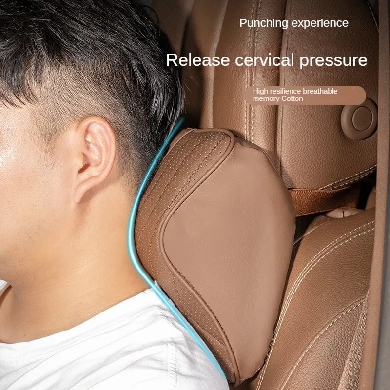 Car headrest for Mercedes-Benz C W205 GLC X254 E Class W214 Nappa leather headrest neck and waist support advanced material