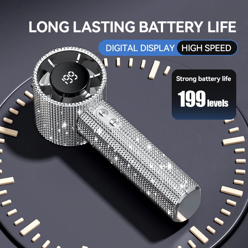 Xiaomi Diamond Portable Handheld Turbo Fan 199 Gears Rechargeable Long
