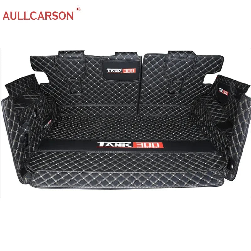 For GWM Tank 300 2023 2024 Custom Trunk Mats Leather Durable Cargo Liner Boot Carpets Interior Cover Car Accessories