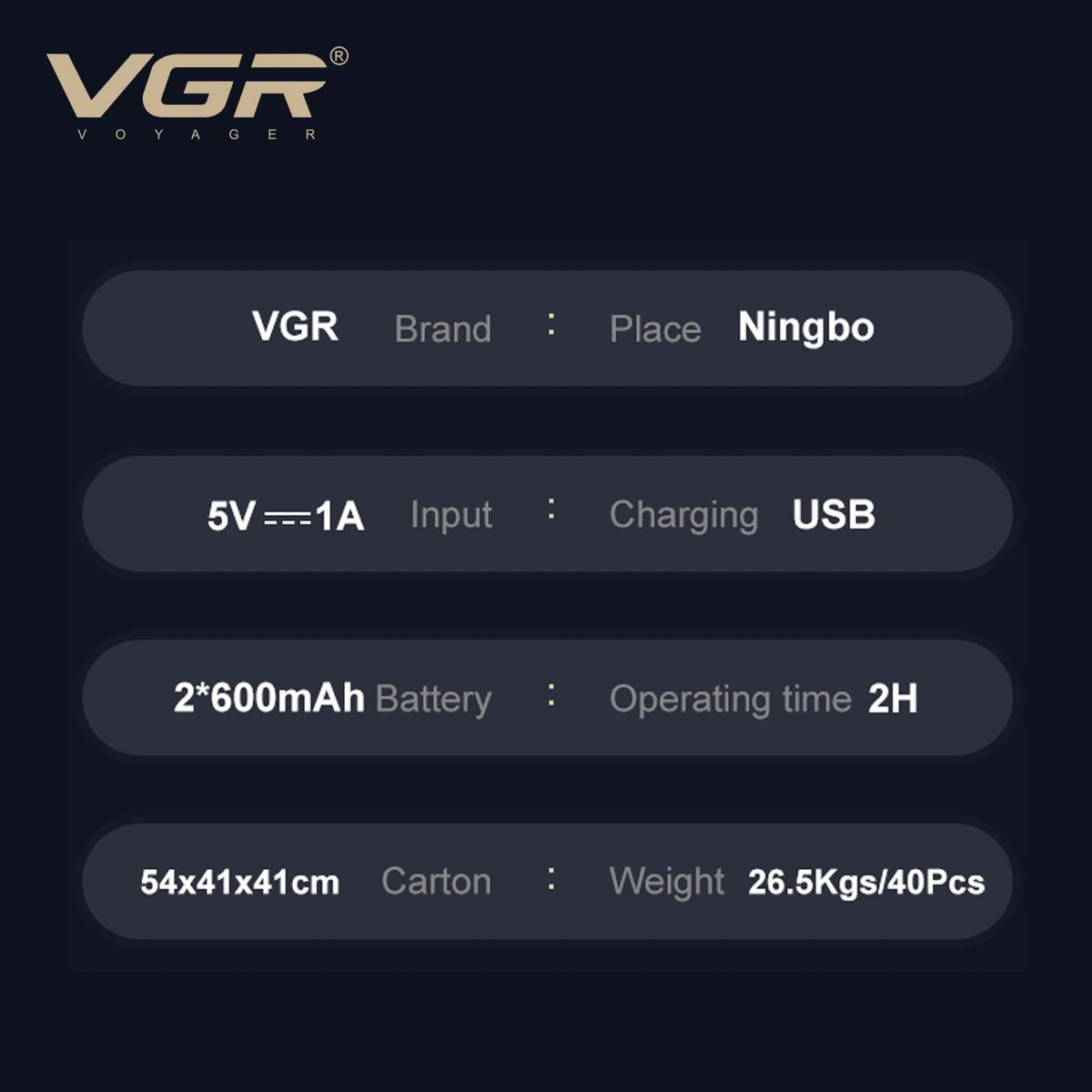 VGR Retro Metal Shaver Three Blade Deep Cleaning Shaver Embossed Body Intelligent Digital Hair Trimmer Hair Whitening V-349