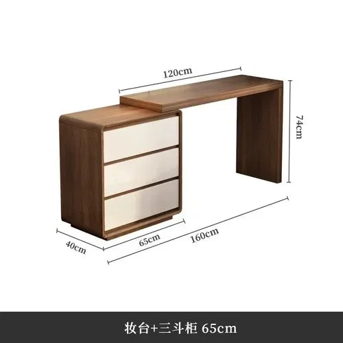 Desk Organizer Bedroom Dressing Table Mirror Bedside Modern Wood Makeup Table Storage Nordic Vanitys Para Maquillaje Furniture