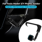 For Tesla Model 3 Model Y 2023 Foldable Wireless Magnetic Phone Holder Phone Gripper Car Screen Mount Support Arm Mobile Stand