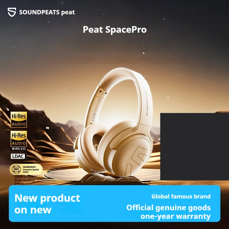 SoundPEATS Space Pro Headphones Wireless with Microphone Active Noise Reduction Earphones Gaming and Esports Earphones Gift