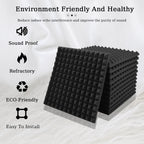 TOUO 6/12/24 Pcs Pyramid Acoustic Foam Sound Absorbing Studio Acoustic Treatment Noise Insulation For Walls Acoust Insulation