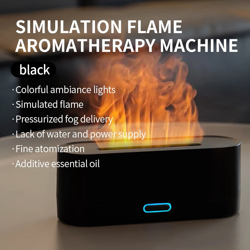 Newest RGB Flame Aroma Diffuser Humidifier USB Desktop Simulation Ligh
