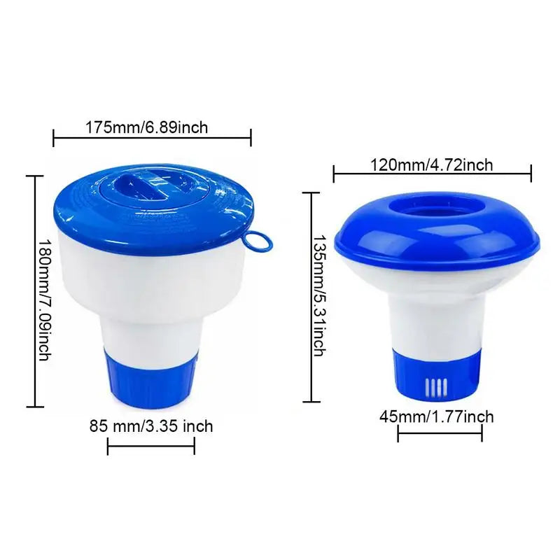 8 Inch Deluxe Large Swimming Pool Cleaning Tools Chlorine Dispenser Blue White Floating Swim Pool Tool Tablet Auto-Supplier