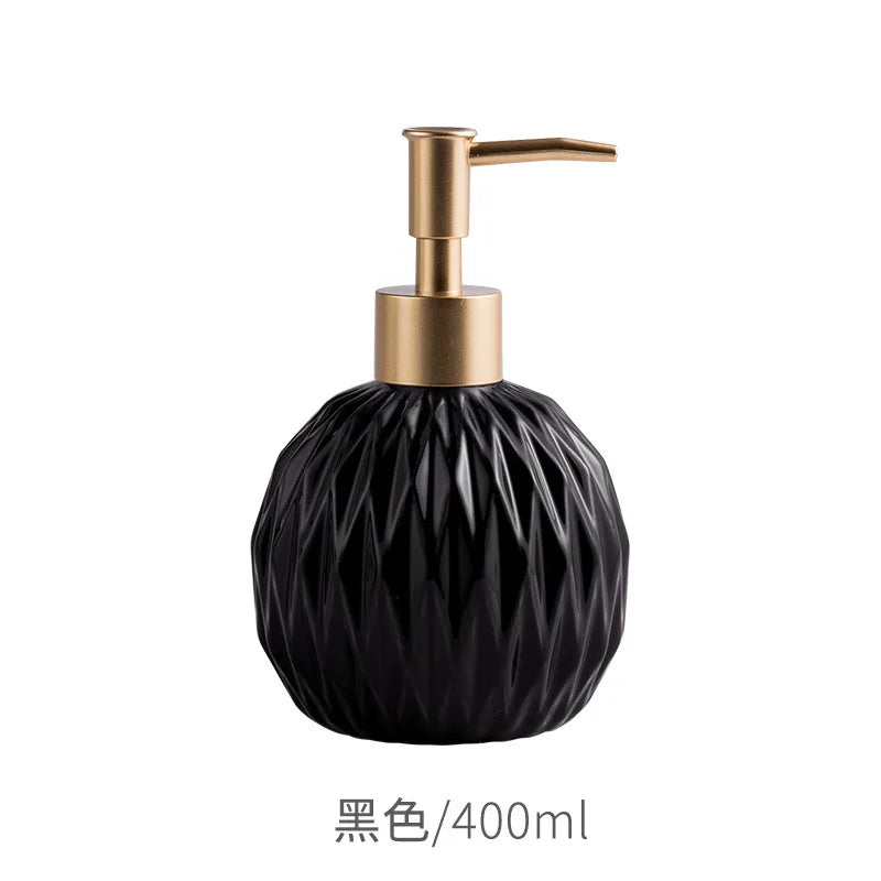 Ceramic Bathroom Reusable Soap Dispenser Lotion Bottles Liquid Pump Bottle Lotion Dispenser Soap Dispenser Bathroom Decoration