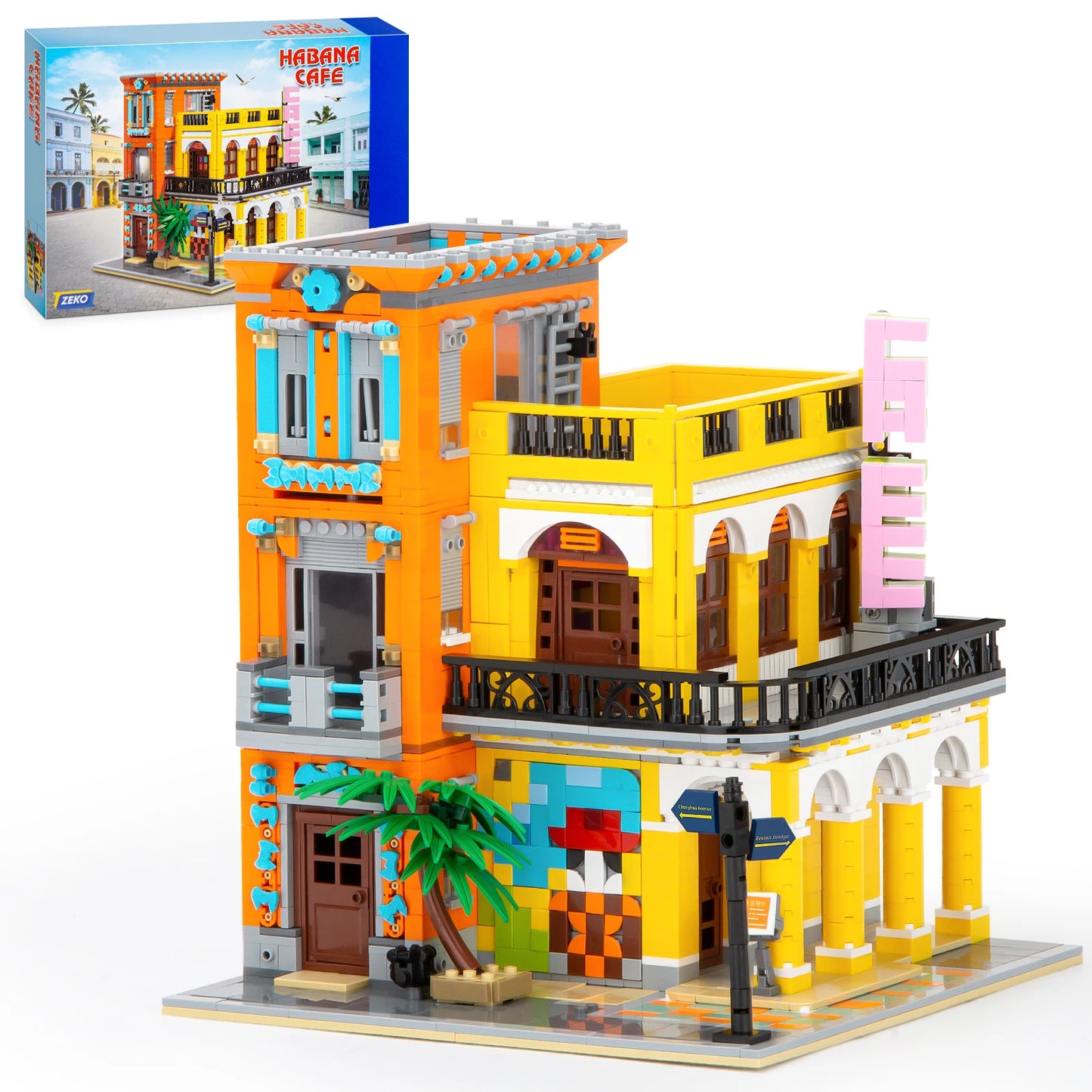 Coffee House Building Blocks Set - "Havana Cafe" Architecture Model Kit for Kids Gift | AlluCanFind