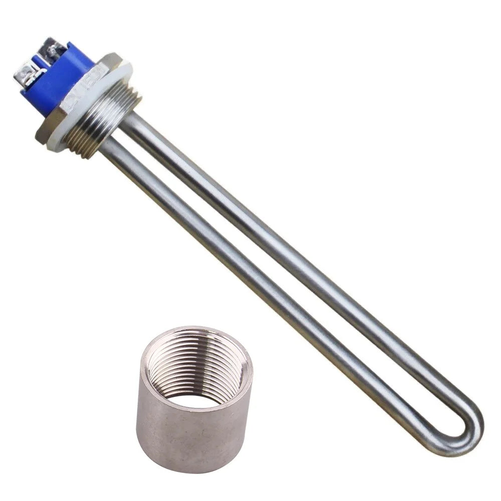 12V/24V DC Immersion Water Heater Submersible Heating Element with 1 Inch NPT Thread  Tubular Heater 150W/300W /600W SUS304