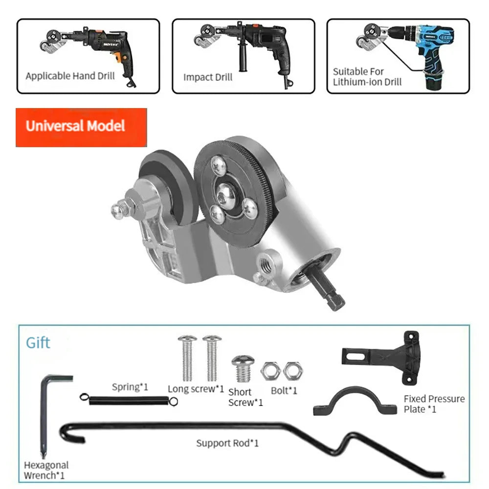 Titanium Steel Electric Drill Plate Cutter Metal Sheet Adapter Tools Attachment Punch Tool Sharp Scissor Kit Cutting Steel