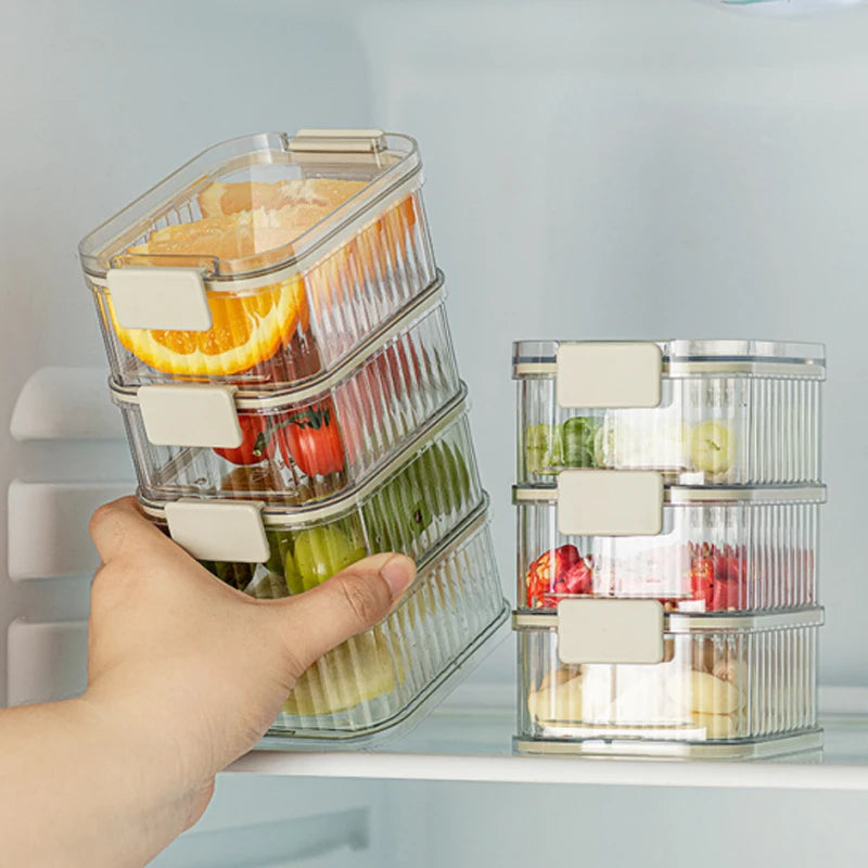 Kitchen Transparent Sealed Stacking Kitchen Storage Boxs Large Capacity Food Storage Box Kitchens Organizers Kitchen Accessories