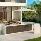 Outdoor Kitchen Cabinet Barbecue Worktop with Durable Stainless Steel Cabinet Door Includes Sink Hinge Drawer Slide Faucet