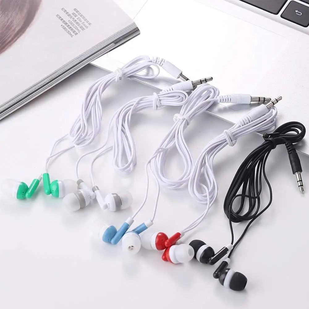 100pcs Bulk Earbud Headphones Multi Colors Perfect for School Classroom Students Kids Children Gifts Adults Disposable Earphones