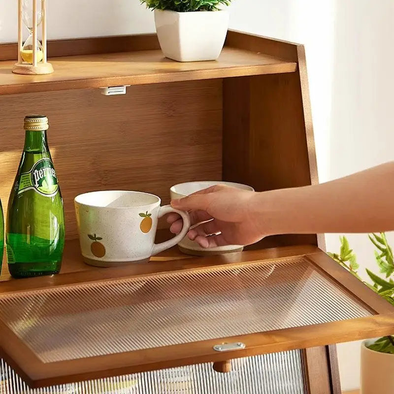Wooden Desktop Storage Cabinet Cup Organizer Cosmetic Storage Ra Der Batoom Vani elf Wood Material Home Organization