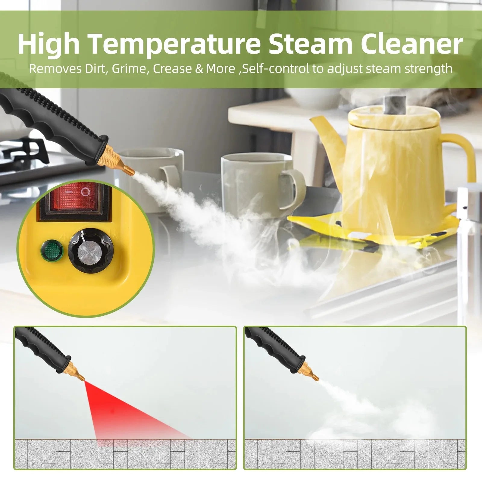 220V EU/KR Plug  Multifunction Handheld Steam Cleaner  Multi-plug 2500W Powerfull 3Bar Steam Cleaning Tool