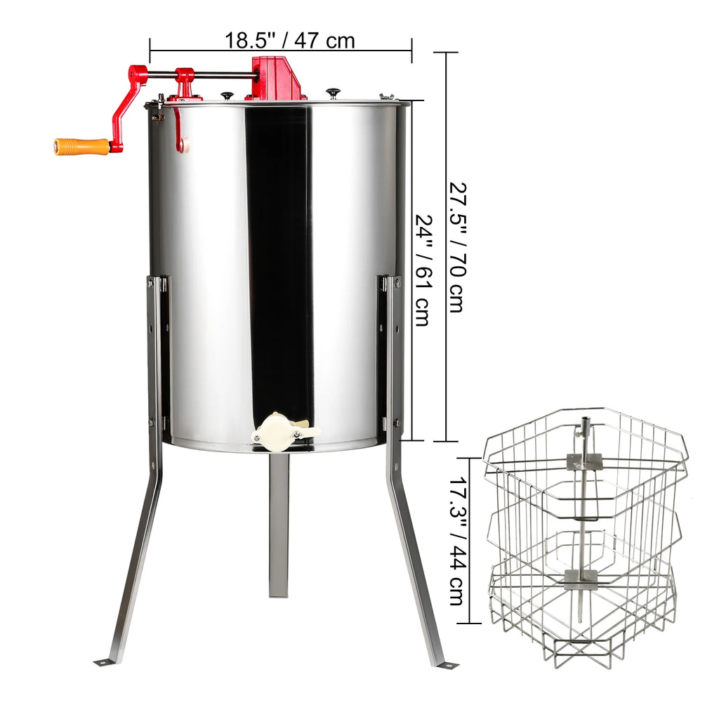 SucceBuy Honey Extractor 4/8 2/4 Frame Electric Stainless Steel Honeycomb Spinner Crank Honey Centrifuge Beekeeping Equipment