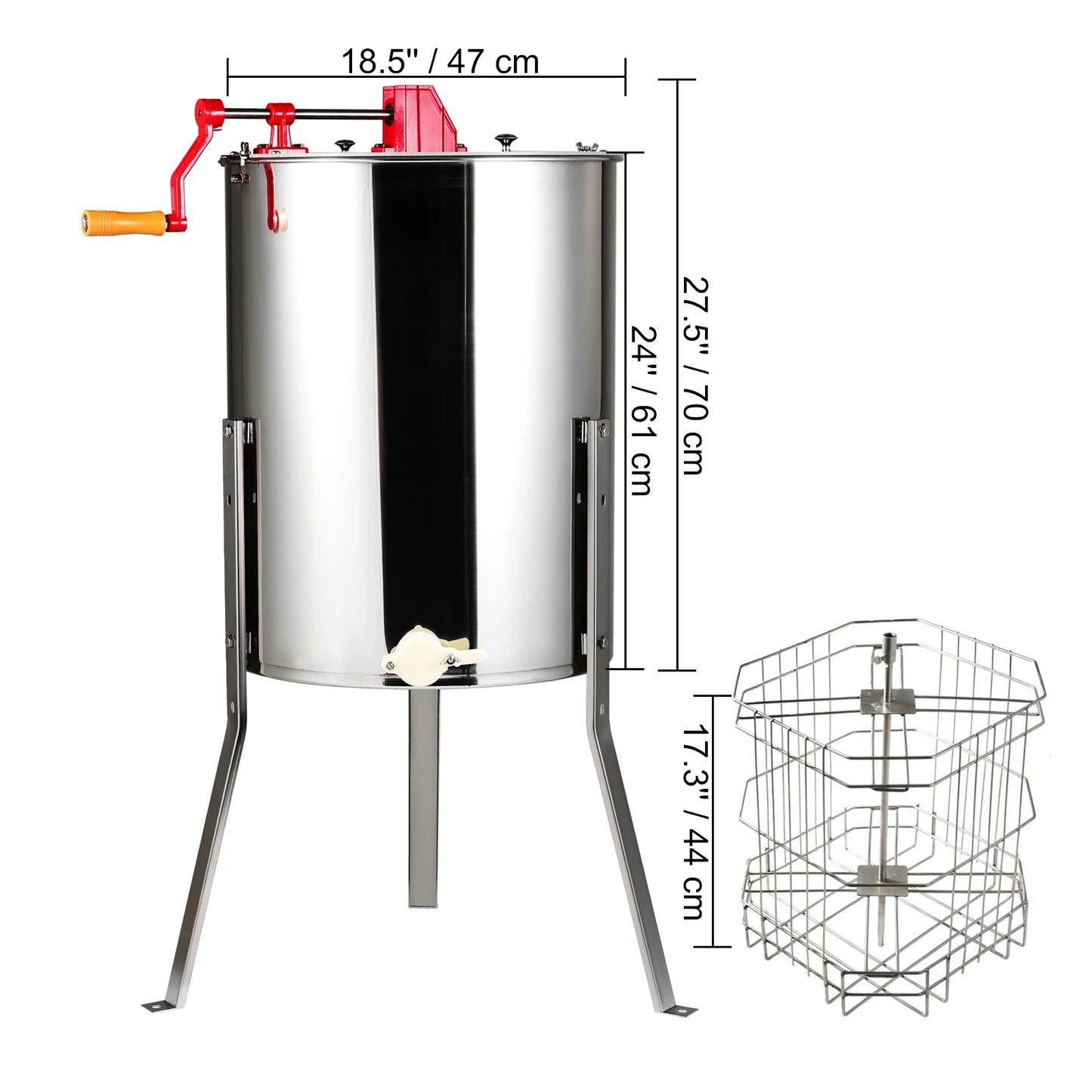 SucceBuy Honey Extractor 4/8 2/4 Frame Electric Stainless Steel Honeycomb Spinner Crank Honey Centrifuge Beekeeping Equipment