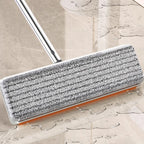Flat Mop Squeezee Mop Free -handed Washing Mop Microfiber Cloth Mop with Bucket Clean and Scrape Dry