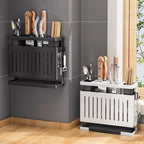 Carbon Steel Kitchen Storage Rack Multiple Brackets Detachable Cutlery Display Organizer Integrated Space Saving Drain Rack