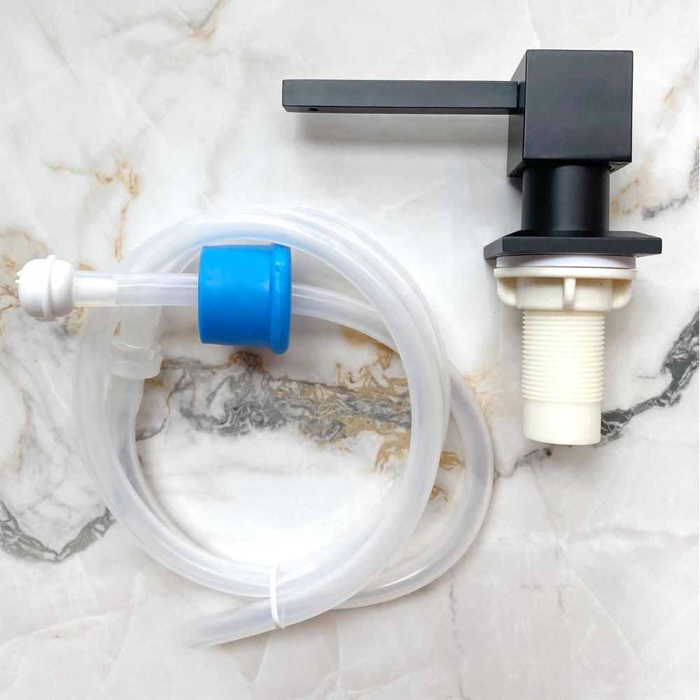 Kitchen Sink Liquid Soap Pump Dispenser Nickle Golden Lotion Holder Pump 360° Head Silicone Tube Kit Under Deck Counter Tool