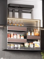 kitchen cabinet intelligent lift basket machine hanging cabinet seasoning rack basket