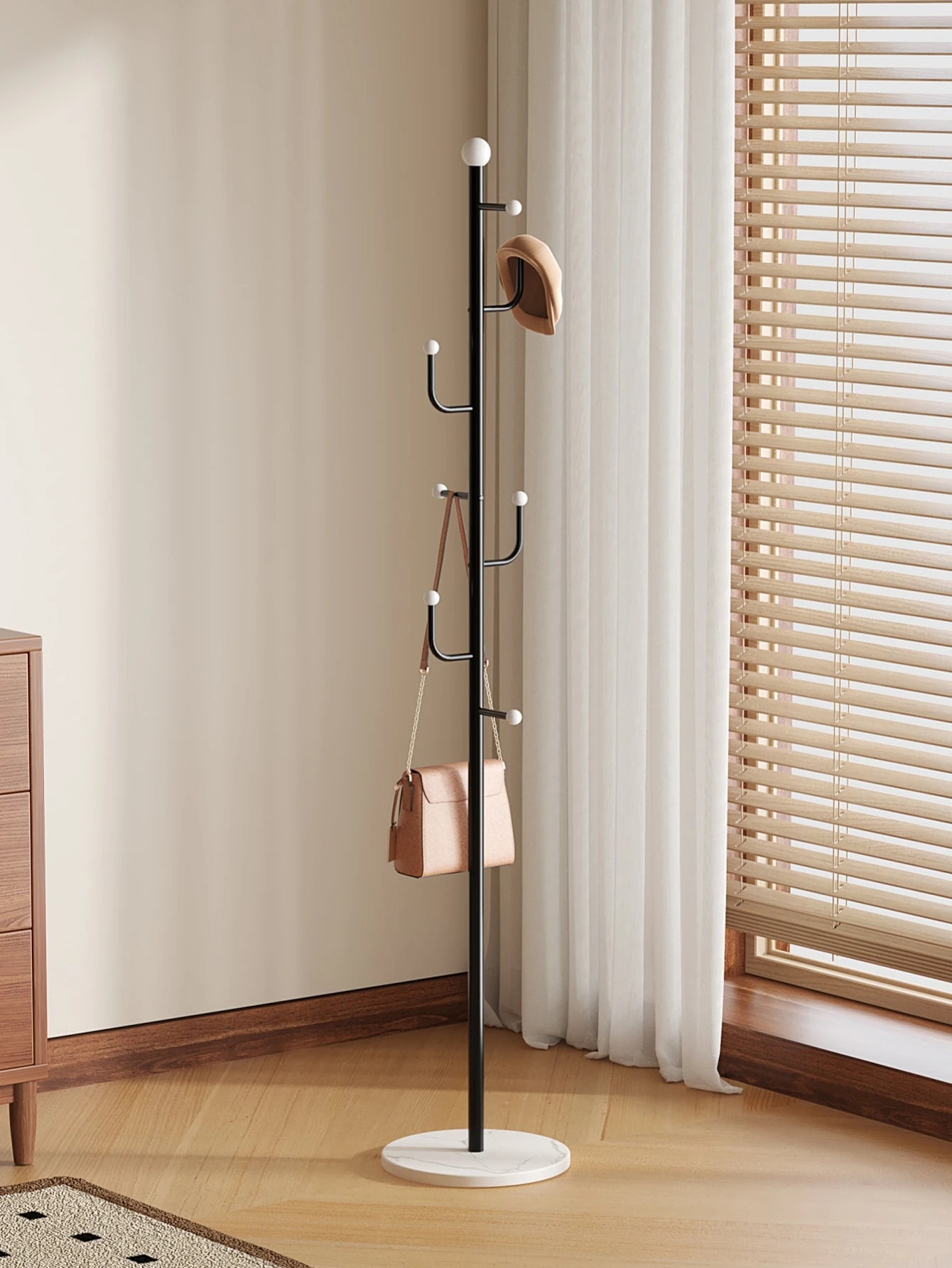 Medieval Windbreaker Hat Rack Floor-Standing Room Bedroom Home Simple Ins Living Room Clothes Hanger Storage Coat Rack