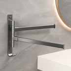 Bathroom Towel Rack Rotatable Towel Holder Rotatable Space Aluminium 2/3/4 Towel Bars Kitchen Shelf Hanger Wall Mounted
