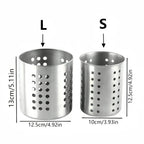 1/2 piece stainless steel cylindrical chopstick cutlery storage box suitable for home kitchens, restaurants, and dormitories