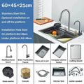 304 Stainless Steel Waterfall Kitchen Sink Sink Large Single basin With Large Single Slot Sink Above Counter With Cup Disher