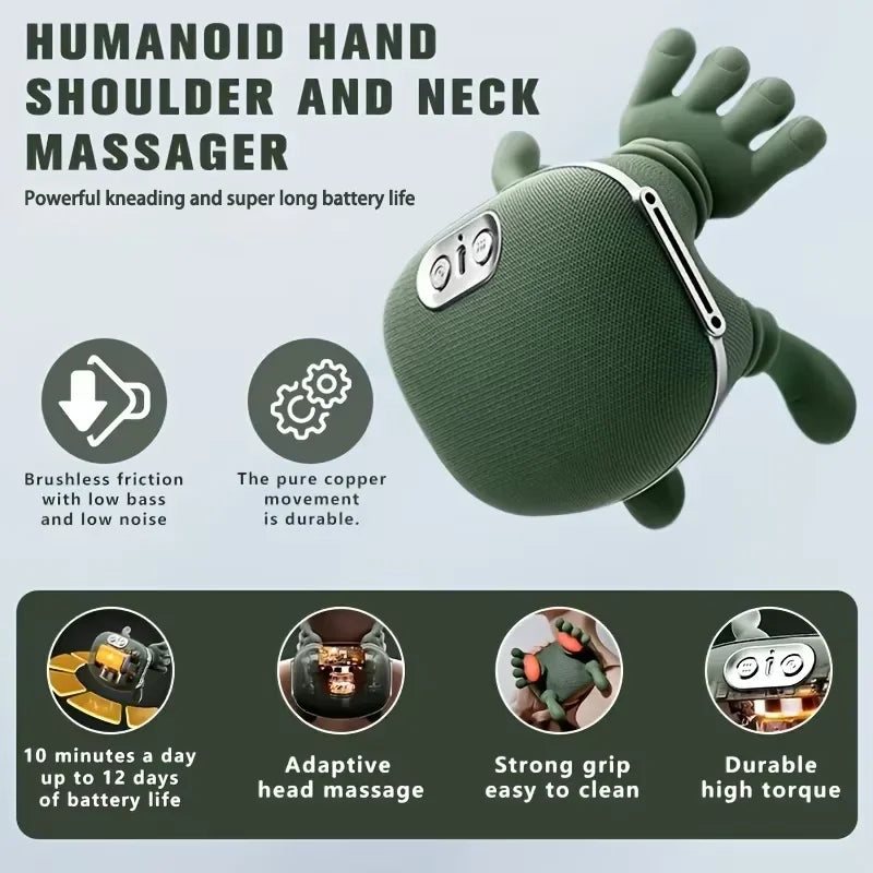 4D massage device simulates manual massage, provides deep tissue pain relief, and is a portable electric massage device