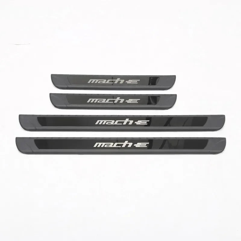 4PCS Door Pedal Sill Strip for Ford Mustang Mach-E External Threshold Bar Anti-stepping Sticker Protection Accessories 2021-2023