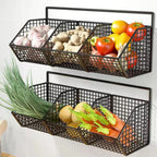 Kitchen Wall Mounted Storage Rack Vegetables Fruits Holder Onion Garlic Condiments Spice Single Layer Storage Shelf Organizer