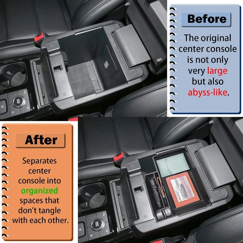 Upgrade Center Console Organizer Tray Compatible with Ford Explorer 2025 2024 2023 2022 2021 2020 Accessories, ABS Armrest Tray