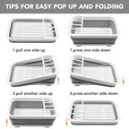 Kitchen Foldable Dish Rack  Storage Holder Drainer Bowl Tableware Plate Portable Drying Rack Home Dinnerware Dish Rack Organizer
