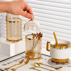 For Dining Room Kitchen Tabletop Countertop Organization Food Storage Canister Modern Coffee Spoon Dessert Fork Holder