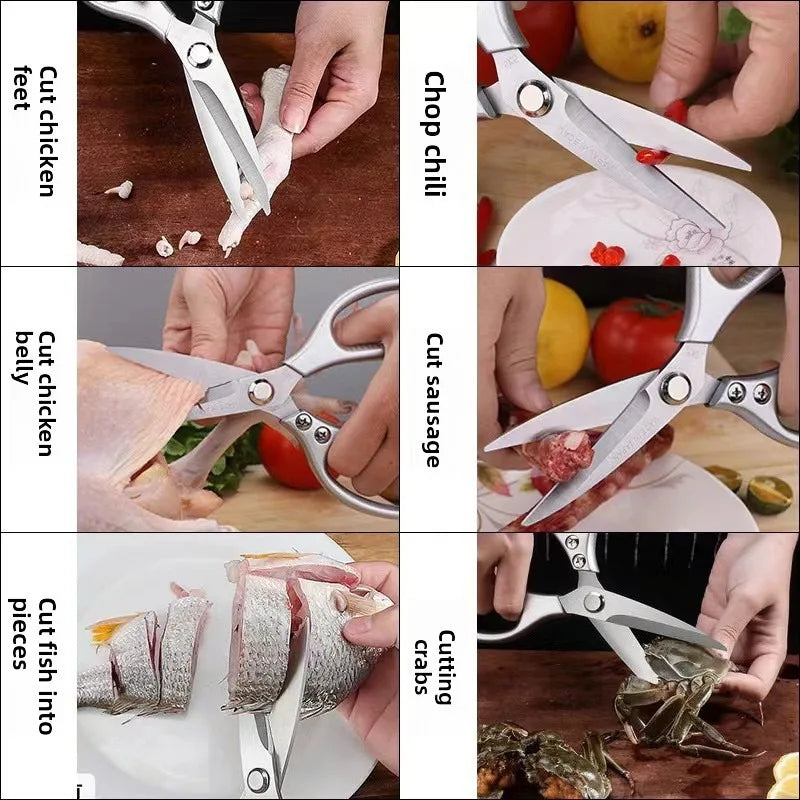 Kitchen Accessories Scissors Stainless Steal Sharp Multi Function Tool Food Scissor for Chicken Vegetable Barbecue Meat Fish