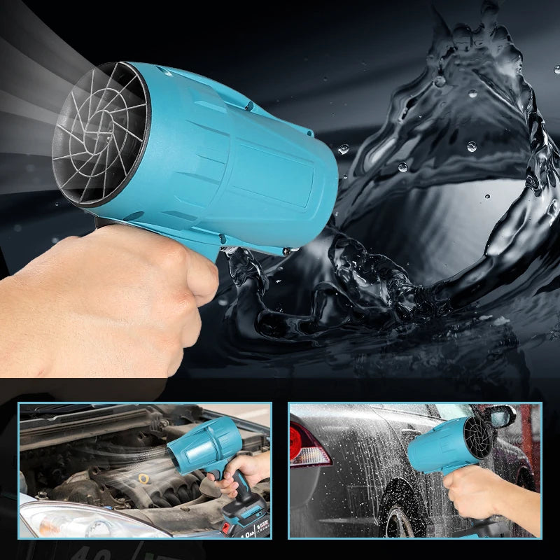 BABEQ 1500W Electric Jet Fan Turbo Air Blowers 200M/S Violent Car Dryer Handheld Dust Leaf Blowing Tool for Makita 18V Battery